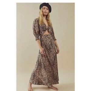 Free People String of hearts maxi dress. Leopard Print size XL NWT